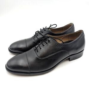 Boss Colby Leather Cap Toe Derby Shoes Lace-Up Men's Black Size US8.5 EU 41.5